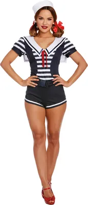 Damen Kostüm Matrosin Sailor Laura Gr. S blau Fasching Karneval Mottoparty