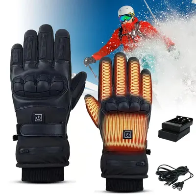 Produktbild von Beheizbarer Handschuhe Motorradhandschuhe Touchscreen Fahrradhandschuhe Wärmer