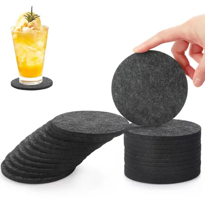 Produktbild von Glasuntersetzer - Set aus robustem Filz - Für Tassen und Gläser - 24 Stück, Ø 10 cm