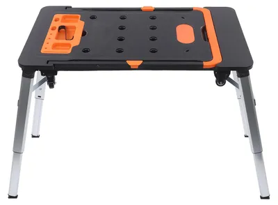 Produktbild von Multifunktionaler Arbeitstisch - 7-in-1 klappbare Werkbank - Tragkraft 250 kg - Höhenverstellbar 52–78 cm - Mit Rollen, 2 feststellbar - Schwarz
