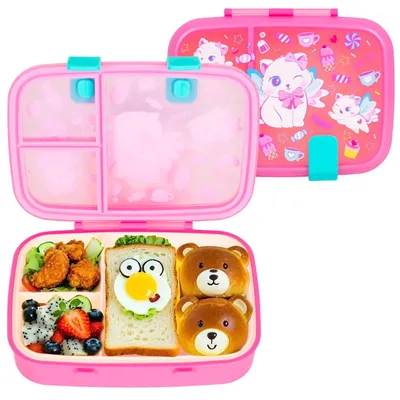 Produktbild von Omgoods - Lunchbox für Kinder - 800 ml, BPA-frei und auslaufsicher mit 3 Fächern