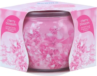 Image de À la maison, la bougie parfumée sent la fleur de cerisier.