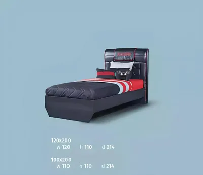 Image de Gamer Chambre d'enfant Noir Lit Table Armoire 3pcs.