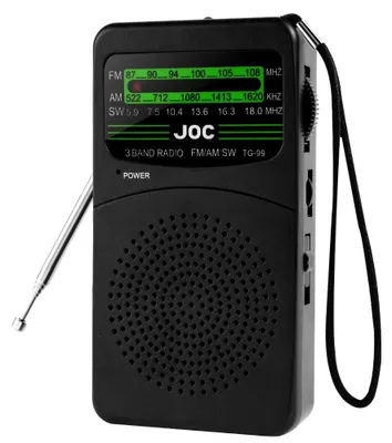 Productafbeelding van Draagbare radio FM/AM/SW op batterijen met rugclip en hoofdtelefoonaansluiting