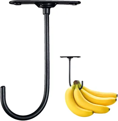 Produktbild von Platzsparender faltbarer Bananenhaken für die Montage unter dem Schrank – Halterung für Bananen und Küchenzubehör sowie kompakter, robuster Bananenständer zur frischen und ordentlichen Aufbewahrung