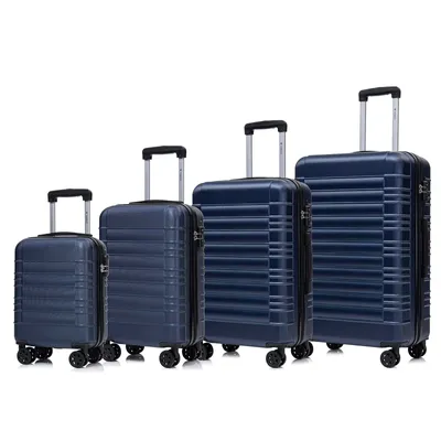 Produktbild von yonsly Premium Reisekoffer TSA-Schloss,YKK-Reißverschluss Hartschalen-Koffer Kabinenkoffer Rollkoffer Suitcase Handgepäck  (Dunkelblau, S-M-L-XL-Set)