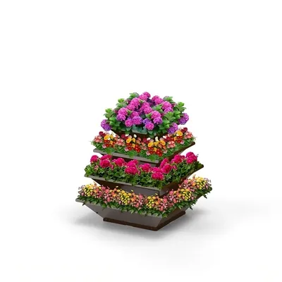 Produktbild von Hochbeet "HighBeet Rock" 4 Ebenen aus Cortenstahl