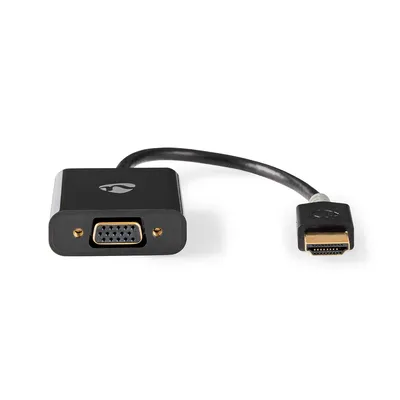 Image de Nedis HDMI -Adaptateur - HDMI mâle - USB Micro-B femelle / VGA femelle / 3.5 mm femelle - Plaqué or - Droit - PVC - Anthracite - 1 pièce - Boîte