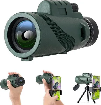 Produktbild von 10x42 Monokular für Erwachsene - Handheld Teleskop - Naturlenk - inkl. Telefonhalter & Zubehör - Vogelbeobachtung, Sternenbeobachtung