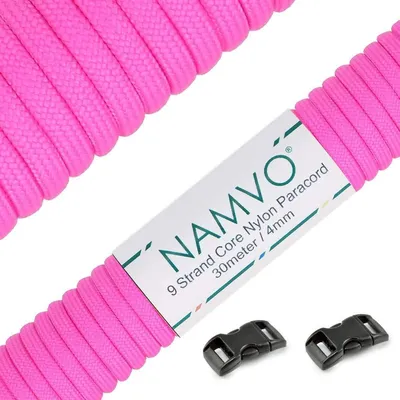 Imagen del producto de Cuerda paracord de 30 metros (100 pies) - Diámetro de 4 mm - Alta resistencia a la rotura - Cuerda de paracaídas de nylon - Resistente a los rayos UV - Ideal para camping/pesca - Cuerda de paracaídas