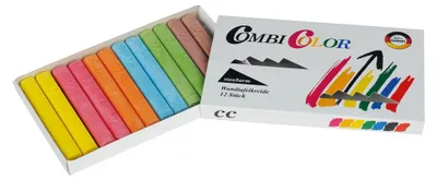 Produktbild von CombiColor Tafelkreide konvex 12 Stück bunt staubarm