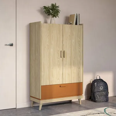 Immagine prodotto di Mobile basso 90 cm ARWEN - rovere / mattone