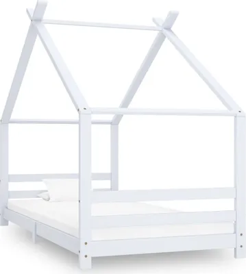 Produktbild von "2026 Promotion" Kinder-Bettgestell Weiß Massivholz Kiefer 90x200 cm - Kinderbetten CC3178