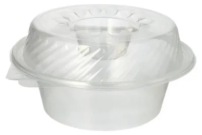 Produktbild von Feinkost- und Salatschalen mit Klappdeckel PP rund 1400 ml 11,4 cm x 22 cm x 21,5 cm mit Dipfach