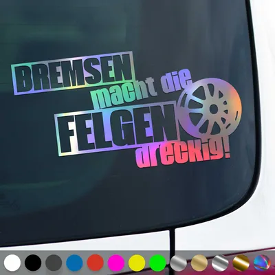 Produktbild von PantherPixel Bremsen Aufkleber Macht Dreckig Die Felgen Sticker Auto Geschenkidee Farbe Oilslick-Hologramm