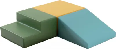 Image de IGLU SET 27 Mini Corner Climber - Miel/Pastel-Turquoise/Vert - Ensemble de blocs de construction en mousse pour enfants