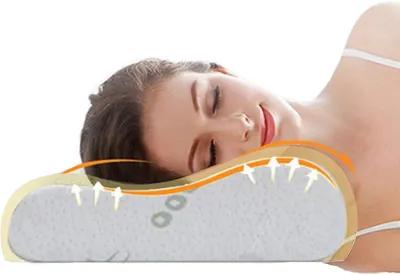 Obrázek produktu pro Polštář z paměťové pěny – Ergonomický polštář na krk pro spáče na boku a na zádech – Polštář s vysokou hustotou pro podporu krční páteře a zmírnění napětí – Omyvatelný potah z bambusu (bambusová bílá)