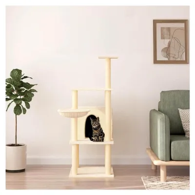 Produktbild von Kratzbaum mit Sisal-Kratzsäulen Creme 132 cm