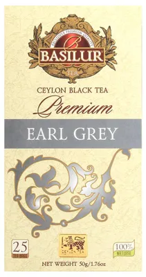 Obrázok produktu pre Čierny čaj Basilur Premium Earl Grey - 25 vrecúšok po 2 g