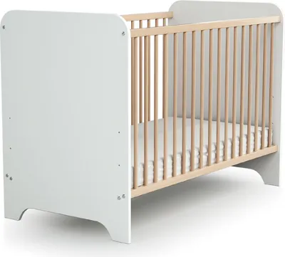 Produktbild von JURABABY - Babybett CARROUSEL Holz Weiß und Buche Lackiert 60 x 120
