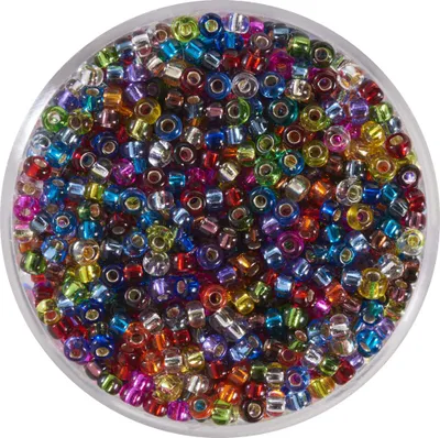 Produktbild von Miyuki-Rocailles, 2,2mm, 12g silverlined-Mix