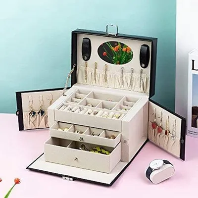 Produktbild von Schmuckkoffer mit Schubladen - klassisch, elegant, mit Schloss