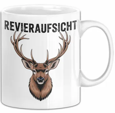 Produktbild von Hirschjäger Jagd Tasse Geschenk Bezirksaufsicht Spruch (Weiß)
