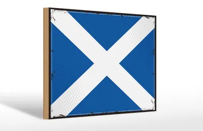 Produktbild von Holzschild Flagge Schottlands 30x20cm Retro Flag Scotland