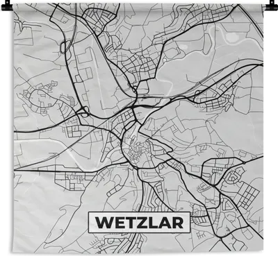 Produktbild von MuchoWow® Wandteppich Wandbehang Karte - Deutschland - Stadtplan - Wetzlar 150x150 cm Tapisserie Dekoration Wandtuch - Wohnaccessoires - Modernes
