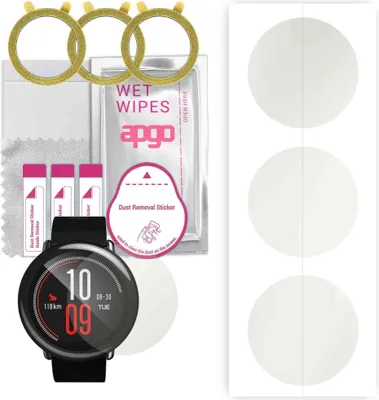 Produktbild von apgo 3 Stück Schutzfolie, Matt, kompatibel mit Amazfit Pace Smartwatch, Hydrogel Displayschutzfolie mit Positionierhilfe, Displayfolie, robust und kratzfest