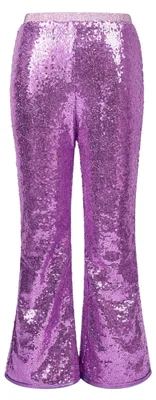 Productafbeelding van Meisjes Casual Broek - Flared Pantalon voor Feestelijke Gelegenheden - Lila