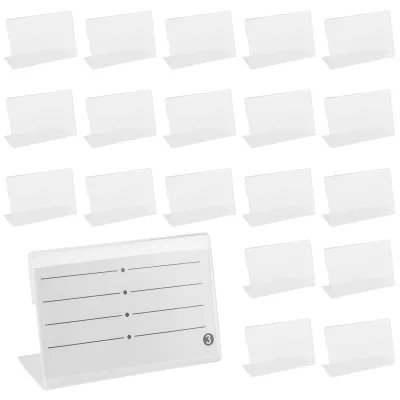 20 Acryl-Etikkettenhalter, Tischaufsteller, 8x5 cm, transparent
