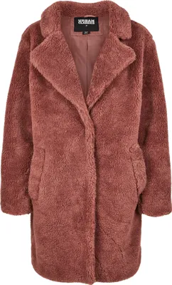 Produktbild von Urban Classics Damen Ladies Oversized Sherpa Coat Mantel, Rosa (Darkrose 01472),