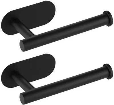 Produktbild von Schwarze Edelstahl-Toilettenpapierhalter 2er-Pack