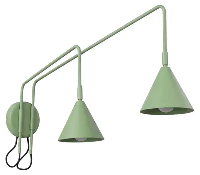 Image de Applique NOX 2 sauge avec interrupteur 2xE14 10W acier 30x80x150cm Sollux Lighting