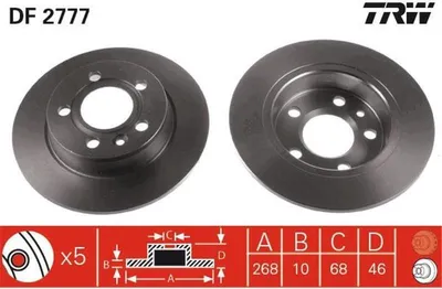 Zdjęcie produktu dla Tarcza hamulcowa TRW DF2777