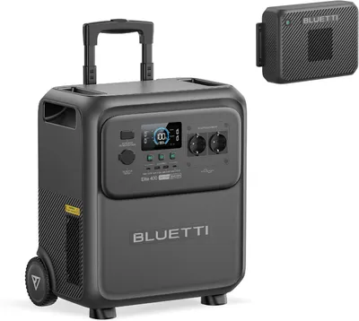 Image de Station d'alimentation portable BLUETTI Elite400 avec Chargeur 2,1000 W, chargeur à alternateur, recharge complète en 4,2 heures via une prise allume-cigare, générateur de 3840 Wh pour les activités de plein air et les camping-cars