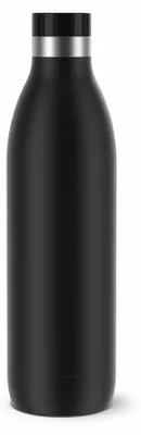 Produktbild von Emsa Isolier-Trinkflasche Bludrop, Wasserflasche, Edelstahl, Schwarz, 1 L, N31120
