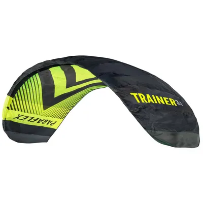 Obrázok produktu pre Wolkenstürmer Lenkmatte Paraflex Trainer 3.1 (čierno-žltý), dvojlinový kite – pripravený na lietanie, vrátane tréningovej tyče a príslušenstva