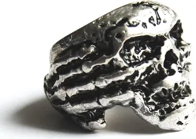 Produktbild von Fingerring Motiv Totenkopf, versilbert, Ø 21 mm