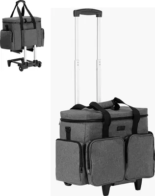 Produktbild von SucceBuy 15,6 Zoll Laptoptasche mit Rollen, Computertasche mit Rollen für Männer und Frauen (Grau)