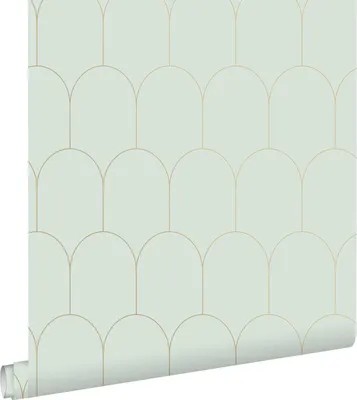 Obrázek produktu pro ESTAhome tapeta Art Decó vzor mátově zelená a zlatá 53 cm x 10,05 m