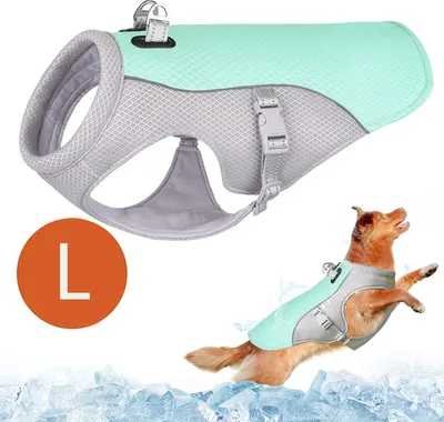 Produktbild von Hund Kleidung Hundemantel Atmungsaktive Mesh Hund Kühlweste Reflektierende Sicherheit EIS Kleidung für große mittlere kleine Hunde im Freien Blau L