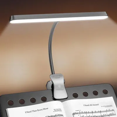 Image de Lampe pour piano, 3 couleurs, 5 niveaux de luminosité, USB-C, 140 h, gris