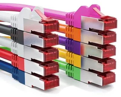 Produktbild von deleyCON 2m CAT6 Patchkabel RJ45 S/FTP PIMF, 10 Stück - Mehrfarbig – Größe 10x 2 M