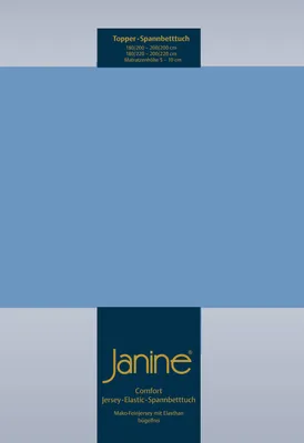 Produktbild von Janine Design Elastic-Jersey Spannbetttuch (für Box-Spring Betten) TOPPER 5001 Farbe blau Größe 150x200 cm