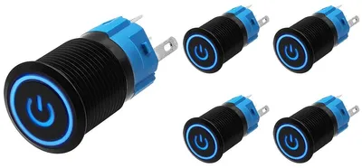 Produktbild von ProRide Drucktaster ON/OFF 16 mm, 12/24 V, wasserdicht, 5 Stück