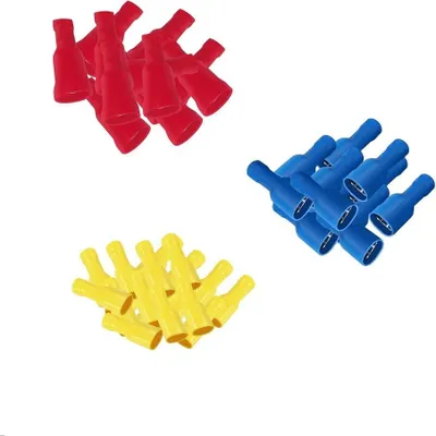 Produktbild von ARLI 150 x Flachsteckhülsen 6,3 x 0,8 mm - 50x Rot + 50x Blau + 50x Gelb