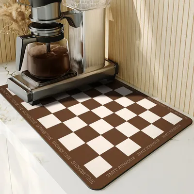 Produktbild von Kaffeemaschine Abtropfmatte für Küche,Schnelltrocknend Trockenmatte Abtropfmatte Geschirr,Spülmatte Saugfähige Abtropfmatte für Theke(30x40cm)