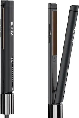 Produktbild von KUSNCA Ionen Glätteisen, 2 In1 Haarglätter Locken Und Glätten, Anti Frizz und Glanz Effekt 10 Sekunden schnelles ErhitzenFüR Alle HaartypenVerbrüHungsschutzLCD110-230(Schwarz)
